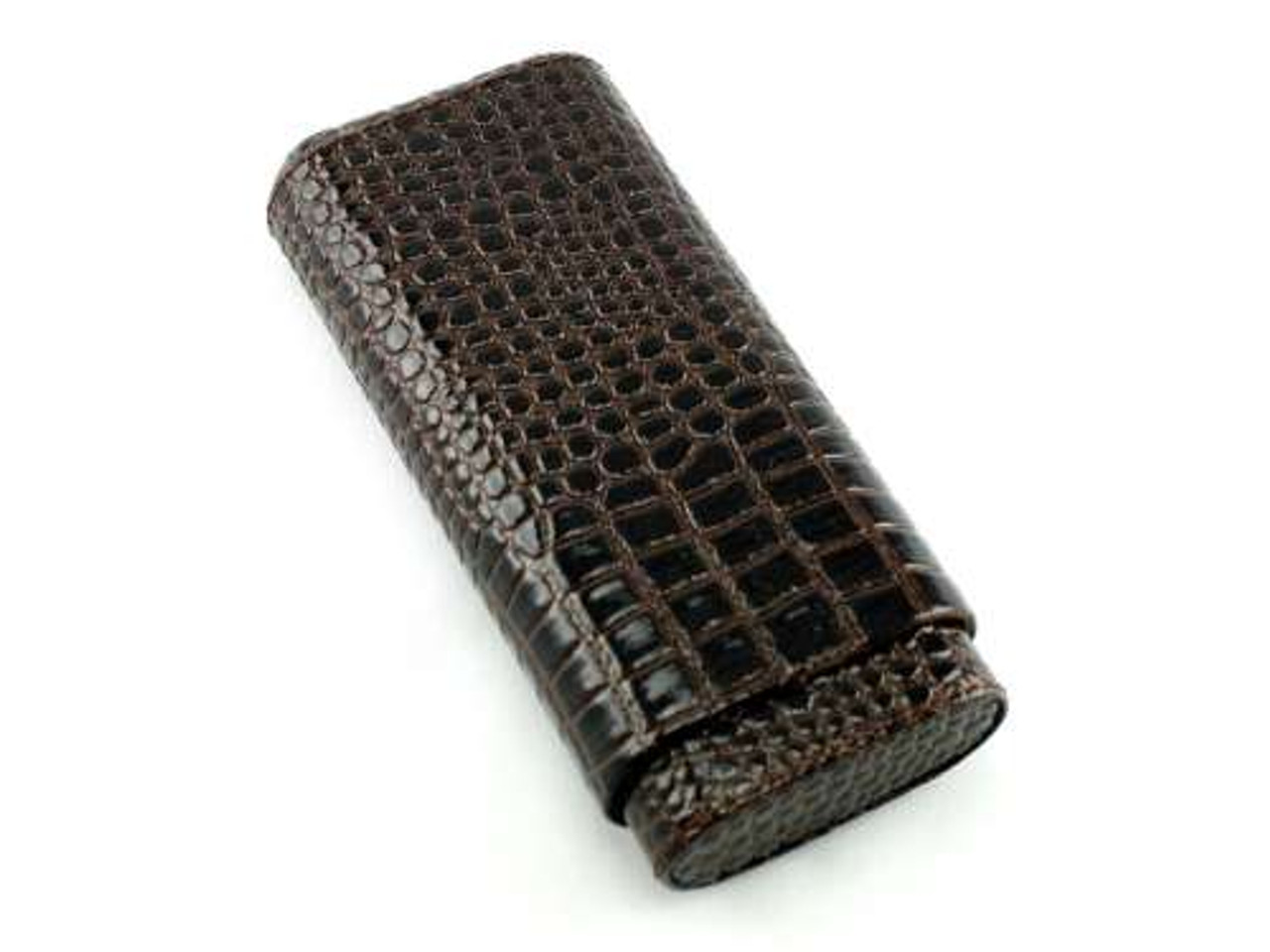 Dark Brown Alligator Cigar Case