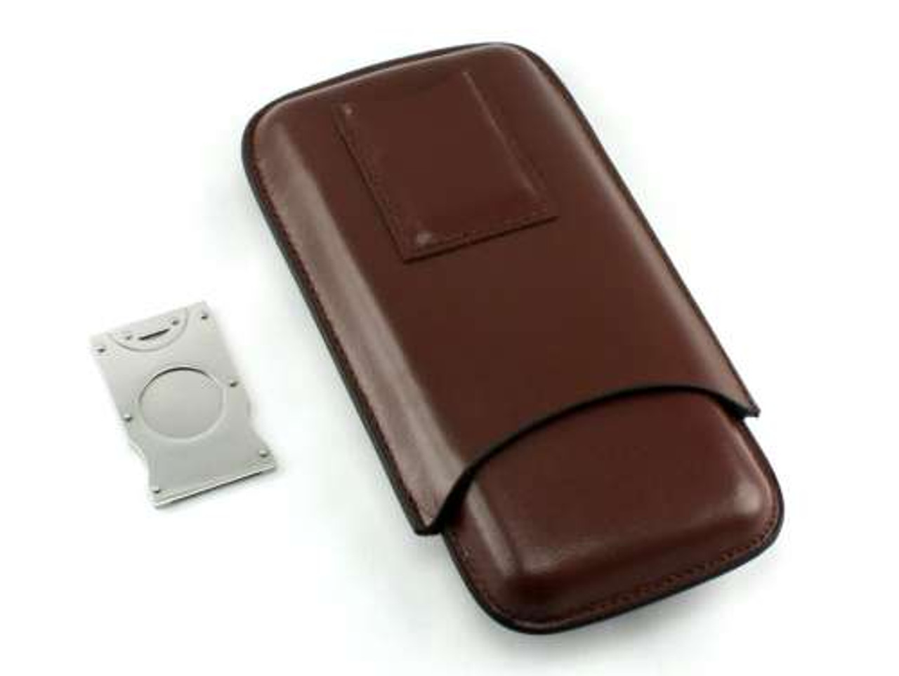 Brown Dalton Cigar Case with Cutter