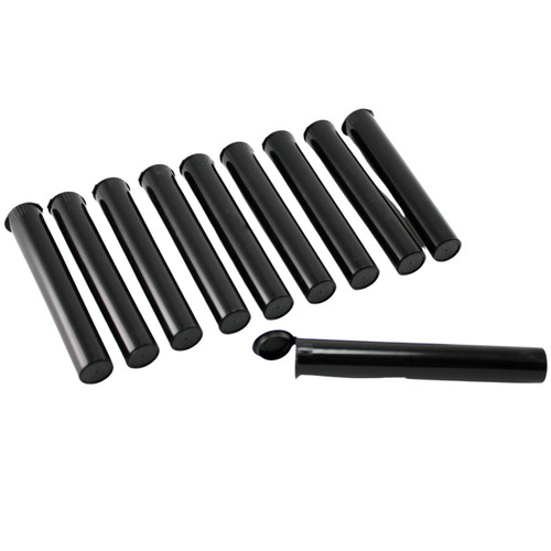 Black Doob Tube Vial Pre Roll Container Tubes - Set of 10