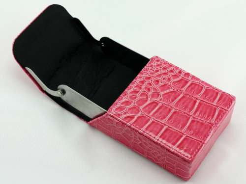 Dark Pink Crocodile Cigarette Pack Holder