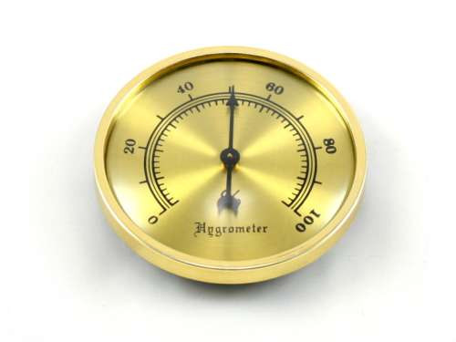 Brass Humidor Silver Hygrometers for Humidors - Large Analog Hygrometer