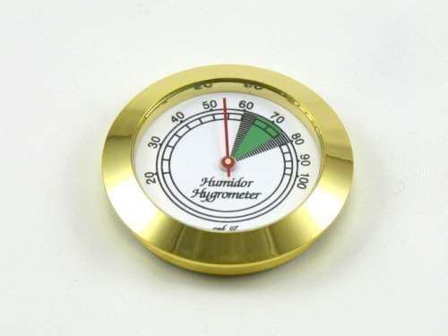 HGYCPP Round Analog Hygrometer for Cigar Humidor Guitar Cabinets Box 50mm  Diameter Gold 