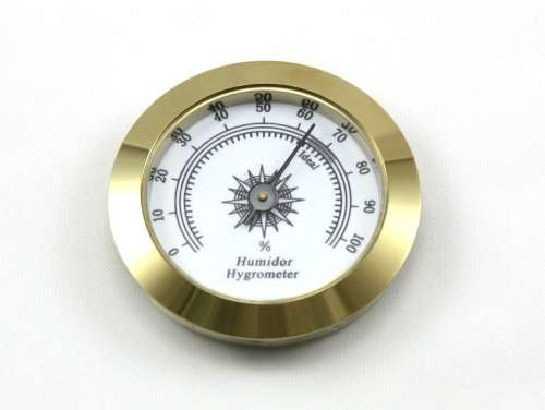 Vintage Cigar Analog Hygrometer for Humidor 2” with dial numbers silver