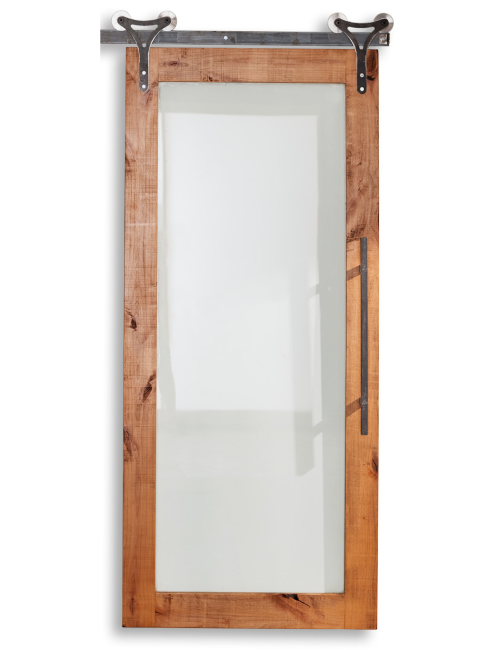 Glass Panel Sliding Barn Door White Shanty