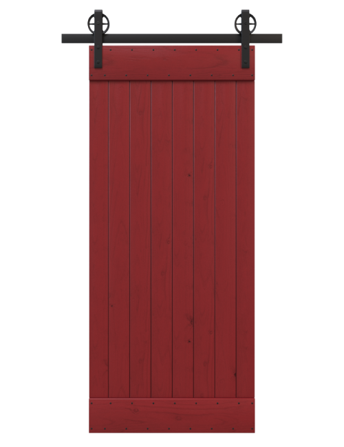 red painted barn door