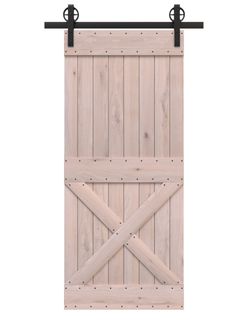 unfniished wood half  x wood barn door