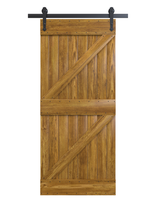 two z panel stained wood barn door