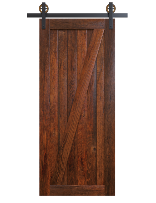 dark wood stained z panel elegant barn door