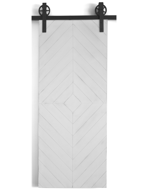 etched design modern barn door