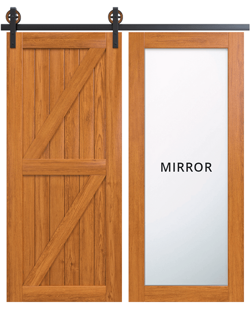 double z panel mirror barn door