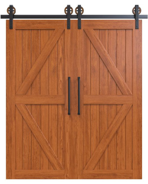 stained stable style double french barn doors