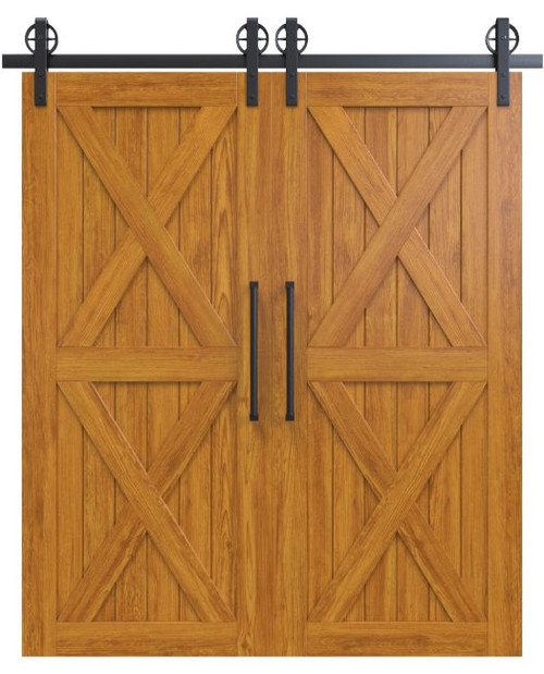 double x panel biparting barn doors