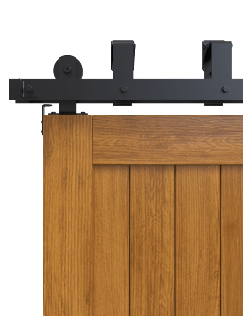 top mount bypass barn door hardware black finish