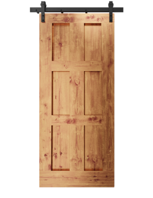 The Rylee Six Panel Shaker Custom Sliding Barn Door