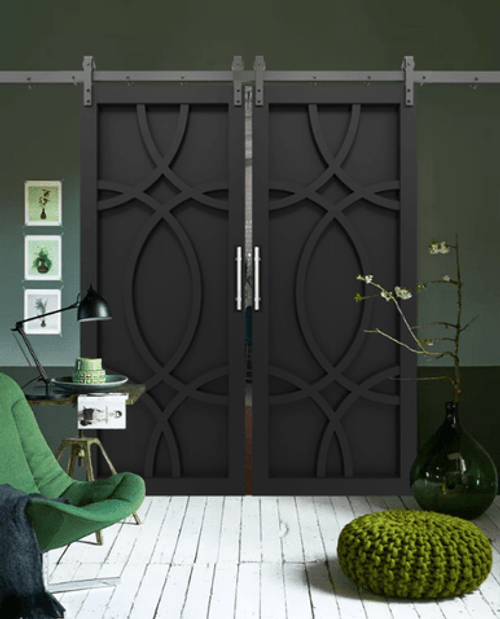 The Alice Wood Swirl Custom Double Sliding Barn Door