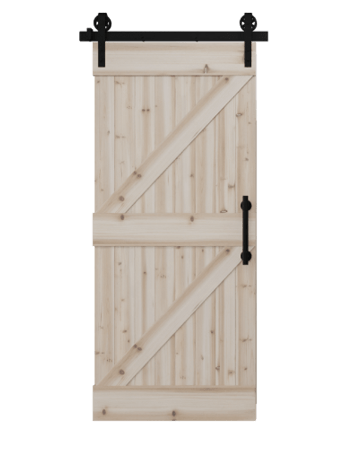 Board & Batten DIY Barn Door Kit - Double Diagonal Panel Left | 6 Designs in 1 Box