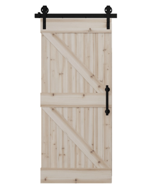 Board & Batten DIY Barn Door Kit - Double Diagonal Panel Right | 6 Designs in 1 Box