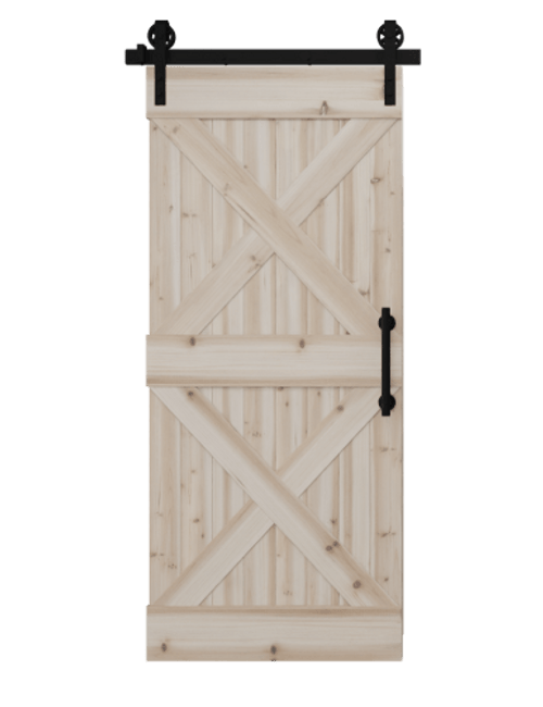 Board & Batten DIY Barn Door Kit - Double X Panel | 6 Designs in 1 Box