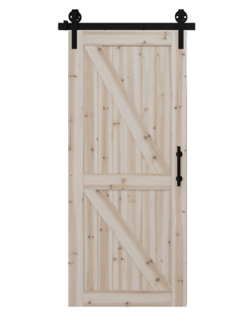 Stile & Rail DIY Barn Door Kit - Double Diagonal Panel | 6 Designs in 1 Box