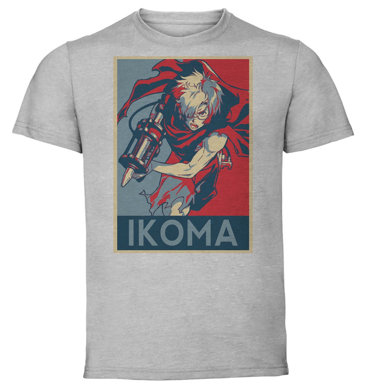 T Shirt Unisex Grey Propaganda Kabaneri Of The Iron Fortress Ikoma Propaganda World