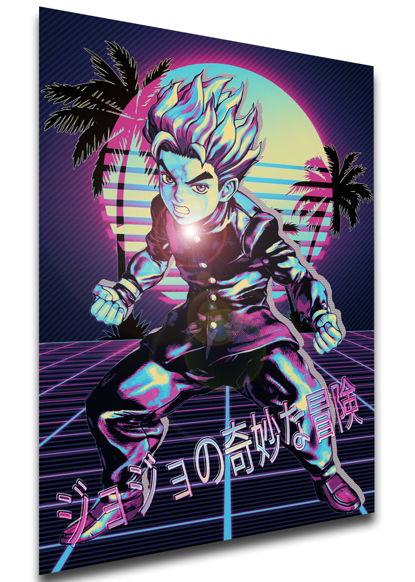 Poster - Vaporwave 80s Style - Jojo's Bizarre Adventure - Diamond