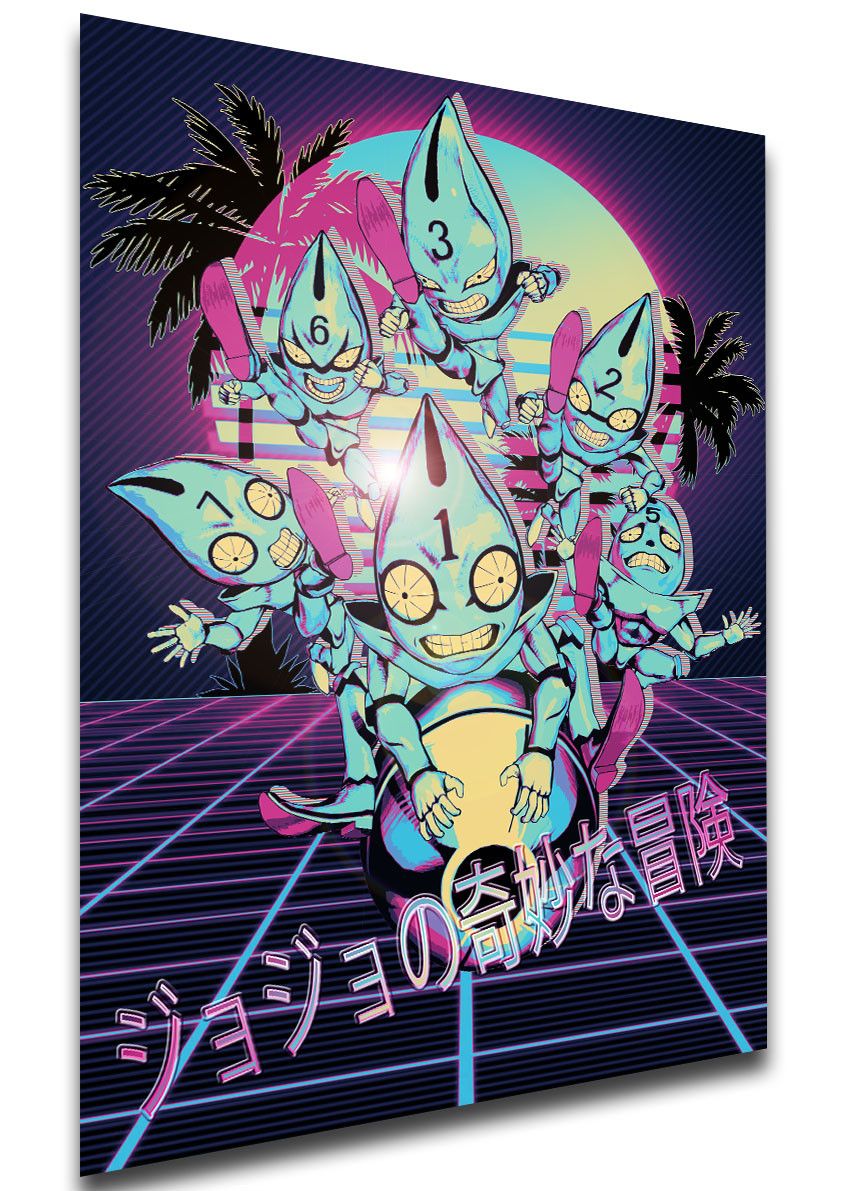 Poster - Vaporwave 80s Style - Jojo's Bizarre Adventure - Vento