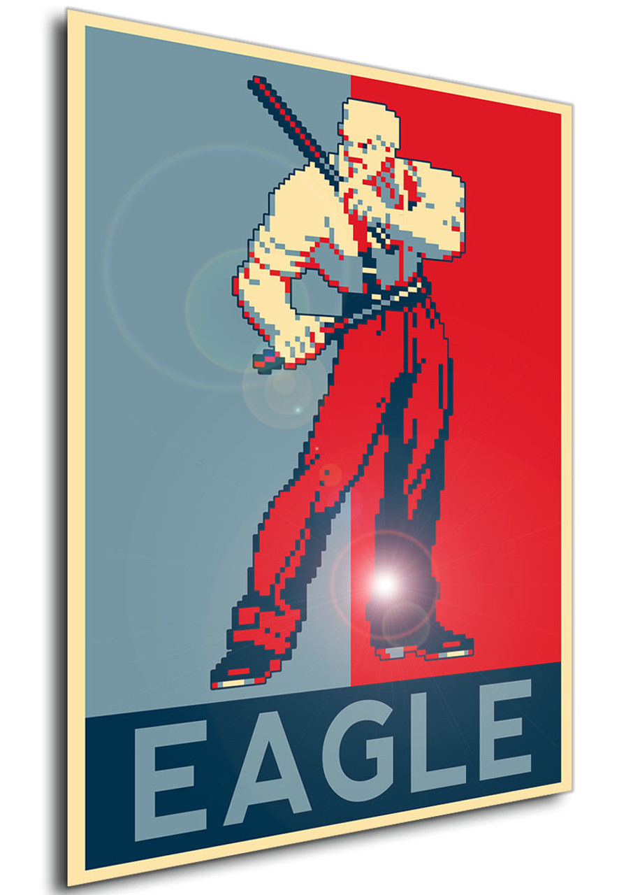 Poster Propaganda Pixel Art Street Fighter Alpha Eagle Propaganda World