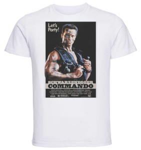 T-shirt Unisex - White - Playbill Film - Commando