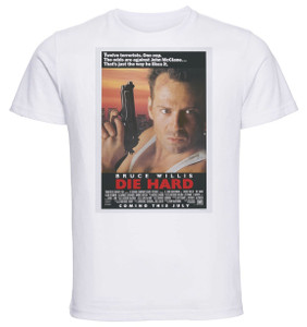T-shirt Unisex - White - Playbill Film - Die Hard Trappola Di Cristallo