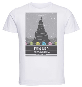 T-shirt Unisex - White - Playbill Film - Edward Mani Di Forbice