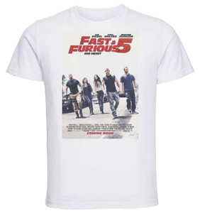 T-shirt Unisex - White - Playbill Film - Fast Furious 5
