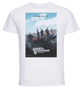 T-shirt Unisex - White - Playbill Film - Fast Furious 6