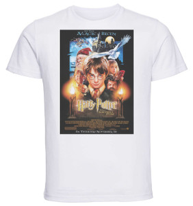 T-shirt Unisex - White - Playbill Film - Harry Potter Pietra Filosofale T-shirt Unisex - White - Playbill Film - Harry Potter Pietra Filosofale