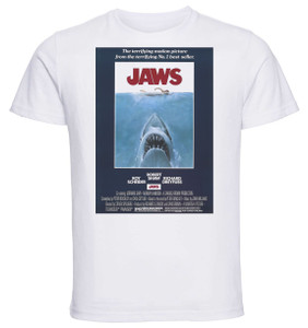 T-shirt Unisex - White - Playbill Film - Jaws