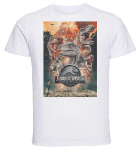 T-shirt Unisex - White - Playbill Film - Jurassic Park 5 - Jurassic World Fallen Kingdom T-shirt Unisex - White - Playbill Film - Jurassic Park 5 - Jurassic World Fallen Kingdom