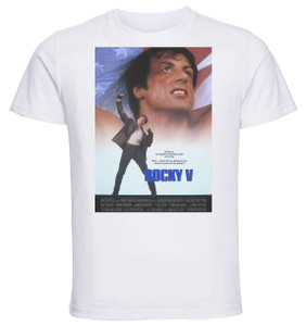 T-shirt Unisex - White - Playbill Film - Rocky V