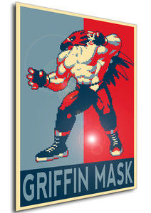 Poster - Propaganda - Pixel Art - Fatal Fury Garou Mark of the Wolves - Griffin mask