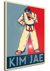 Poster - Propaganda - Pixel Art - Fatal Fury Garou Mark of the Wolves - Kim Jae Poster - Propaganda - Pixel Art - Fatal Fury Garou Mark of the Wolves - Kim Jae