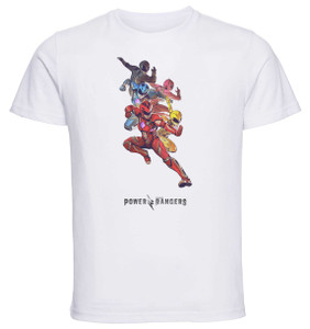 T-shirt Unisex - White - Power Rangers Movie Playbill M