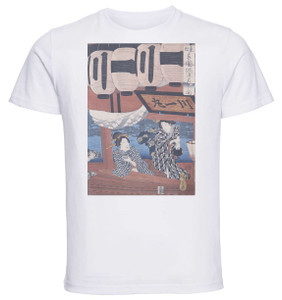 T-shirt Unisex - White - Ukiyo-e - Hiroshige - Enjoying The Fireworks And The Cool Of The Evening At Ryogoku Bridge - 20 T-shirt Unisex - White - Ukiyo-e - Hiroshige - Enjoying The Fireworks And The Cool Of The Evening At Ryogoku Bridge - 20