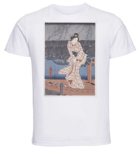 T-shirt Unisex - White - Ukiyo-e - Hiroshige - Evening On The Sumida River - 21 T-shirt Unisex - White - Ukiyo-e - Hiroshige - Evening On The Sumida River - 21