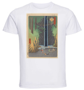 T-shirt Unisex - White - Ukiyo-e - Hiroshige - Fudo Falls - 05 T-shirt Unisex - White - Ukiyo-e - Hiroshige - Fudo Falls - 05