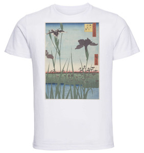 T-shirt Unisex - White - Ukiyo-e - Hiroshige - Horikiri Iris Garden - 11 T-shirt Unisex - White - Ukiyo-e - Hiroshige - Horikiri Iris Garden - 11
