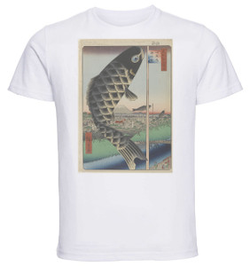 T-shirt Unisex - White - Ukiyo-e - Hiroshige - Suidō Bridge And The Surugadai Quarter - 06 T-shirt Unisex - White - Ukiyo-e - Hiroshige - Suidō Bridge And The Surugadai Quarter - 06