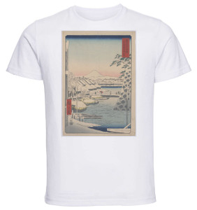 T-shirt Unisex - White - Ukiyo-e - Hiroshige - Sukiyagashi In The Eastern Capital - 01 T-shirt Unisex - White - Ukiyo-e - Hiroshige - Sukiyagashi In The Eastern Capital - 01