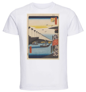 T-shirt Unisex - White - Ukiyo-e - Hiroshige - Yoroi Ferry, Koami-cho - 04 T-shirt Unisex - White - Ukiyo-e - Hiroshige - Yoroi Ferry, Koami-cho - 04