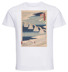 T-shirt Unisex - White - Ukiyo-e - Hiroshige Ii - Suō Iwakuni - 01 T-shirt Unisex - White - Ukiyo-e - Hiroshige Ii - Suō Iwakuni - 01
