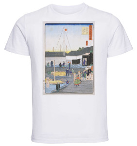 T-shirt Unisex - White - Ukiyo-e - Hiroshige Iii - Teppōzu Akashi-bashi - 01 T-shirt Unisex - White - Ukiyo-e - Hiroshige Iii - Teppōzu Akashi-bashi - 01