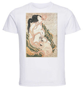 T-shirt Unisex - White - Ukiyo-e - Hokusai - Dream Of The Fisherman Wife T-shirt Unisex - White - Ukiyo-e - Hokusai - Dream Of The Fisherman Wife
