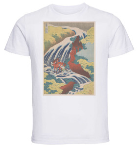 T-shirt Unisex - White - Ukiyo-e - Hokusai - Yoshitsune Falls T-shirt Unisex - White - Ukiyo-e - Hokusai - Yoshitsune Falls